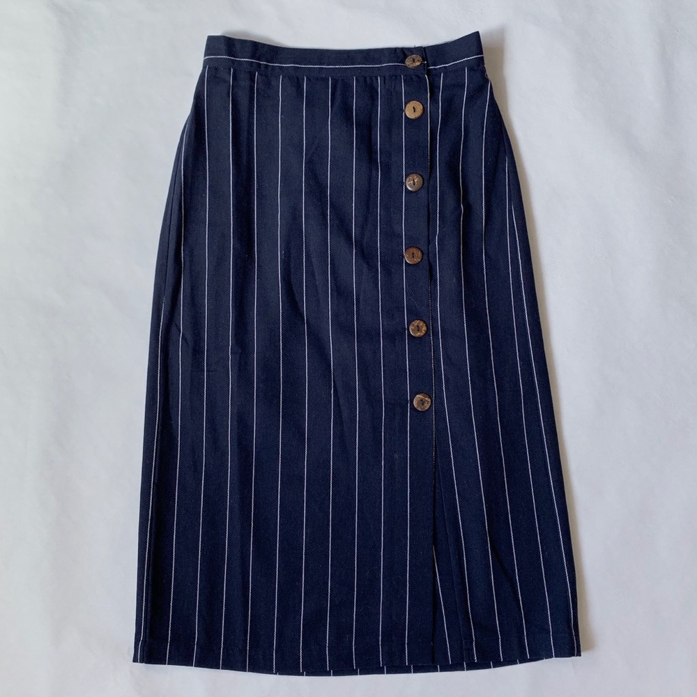 🆕 In Line Navy Linen Pencil Skirt